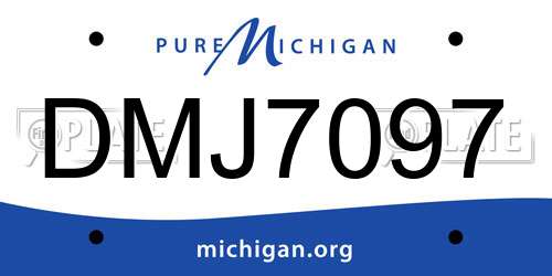 DMJ7097 Michigan License Plate