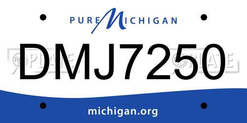 DMJ7250 Michigan License Plate