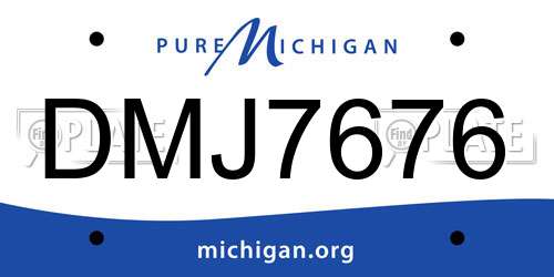 DMJ7676 Michigan License Plate