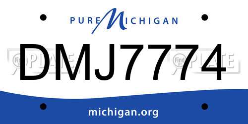 DMJ7774 Michigan License Plate