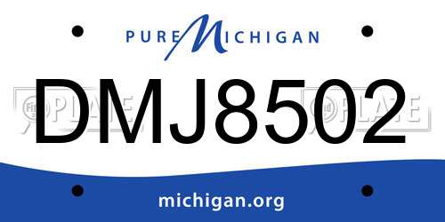 DMJ8502 Michigan License Plate