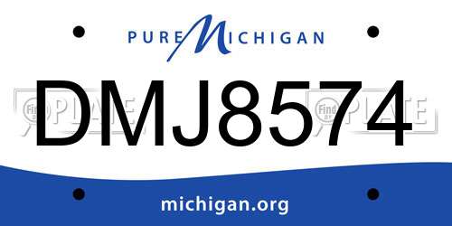 DMJ8574 Michigan License Plate