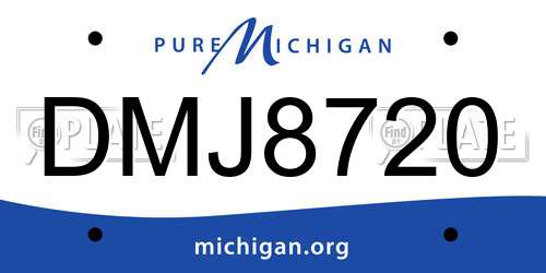 DMJ8720 Michigan License Plate