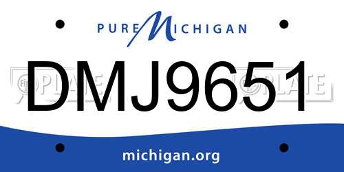 DMJ9651 Michigan License Plate