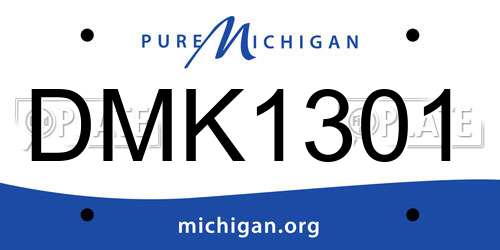 DMK1301 Michigan License Plate