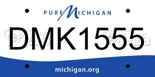 DMK1555 Michigan License Plate