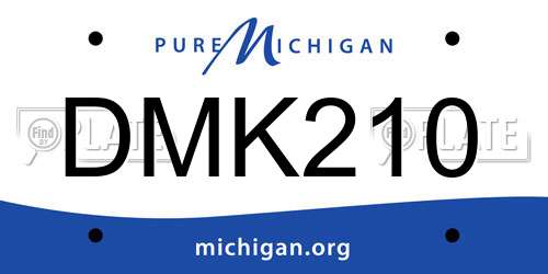 DMK210 Michigan License Plate
