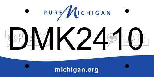 DMK2410 Michigan License Plate