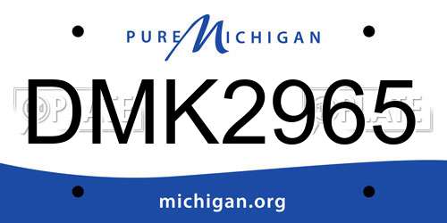 DMK2965 Michigan License Plate