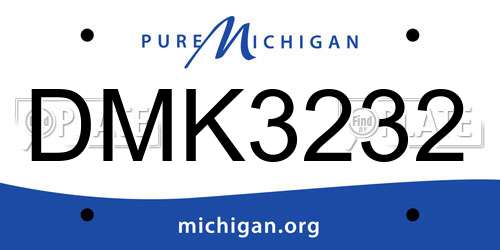 DMK3232 Michigan License Plate