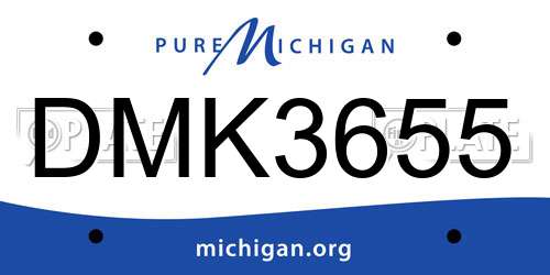 DMK3655 Michigan License Plate