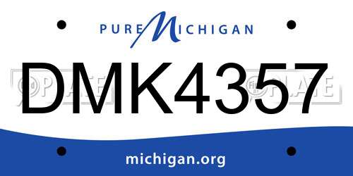DMK4357 Michigan License Plate