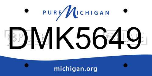 DMK5649 Michigan License Plate