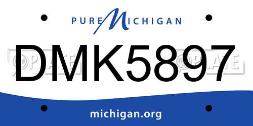 DMK5897 Michigan License Plate