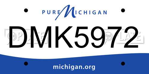 DMK5972 Michigan License Plate