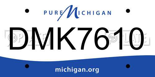 DMK7610 Michigan License Plate