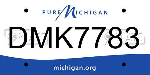 DMK7783 Michigan License Plate