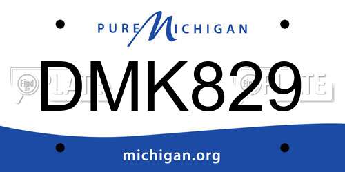 DMK829 Michigan License Plate