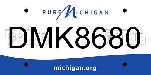 DMK8680 Michigan License Plate