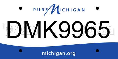 DMK9965 Michigan License Plate