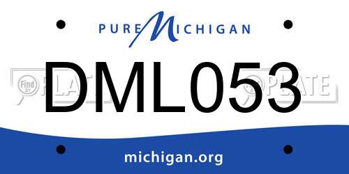 DML053 Michigan License Plate