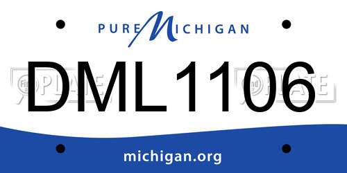 DML1106 Michigan License Plate