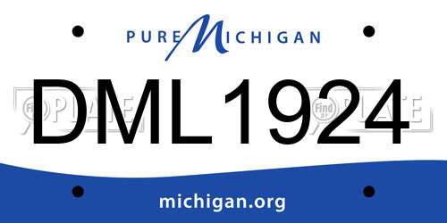 DML1924 Michigan License Plate