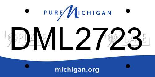 DML2723 Michigan License Plate