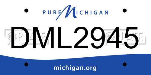 DML2945 Michigan License Plate