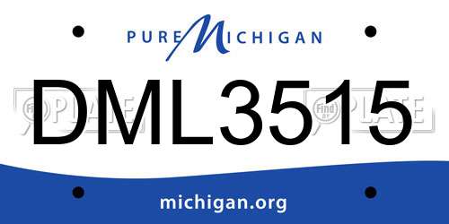 DML3515 Michigan License Plate