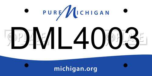 DML4003 Michigan License Plate
