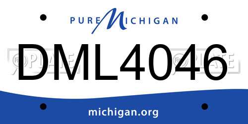 DML4046 Michigan License Plate