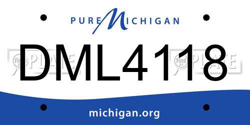 DML4118 Michigan License Plate