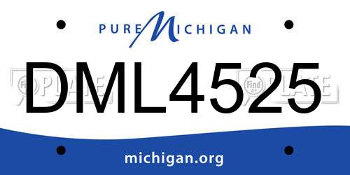 DML4525 Michigan License Plate