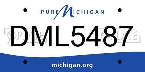 DML5487 Michigan License Plate