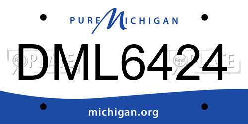 DML6424 Michigan License Plate