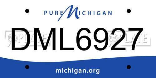 DML6927 Michigan License Plate
