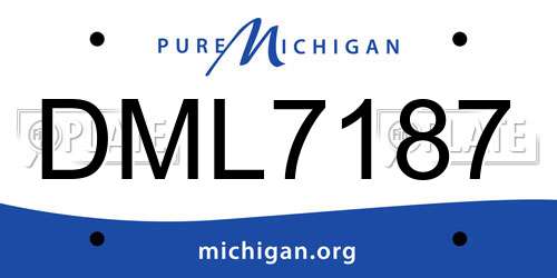 DML7187 Michigan License Plate