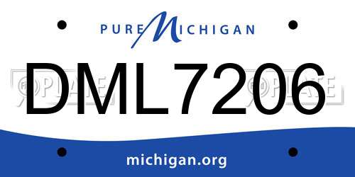 DML7206 Michigan License Plate