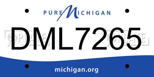 DML7265 Michigan License Plate