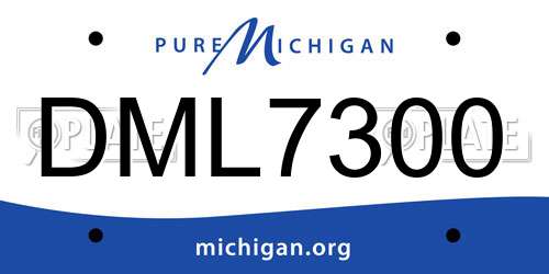DML7300 Michigan License Plate