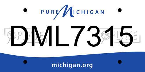DML7315 Michigan License Plate