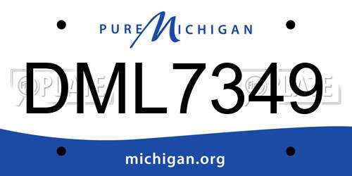 DML7349 Michigan License Plate