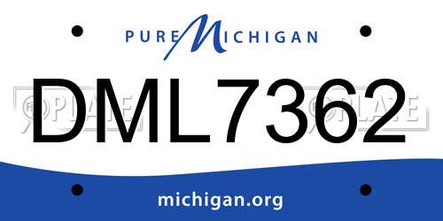 DML7362 Michigan License Plate