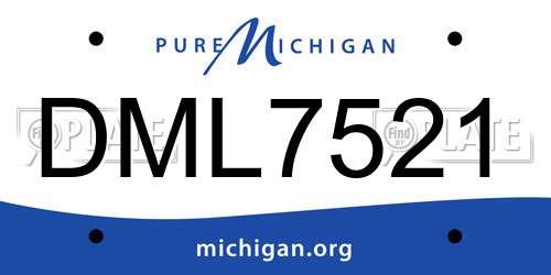 DML7521 Michigan License Plate