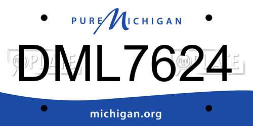 DML7624 Michigan License Plate
