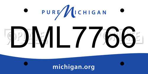 DML7766 Michigan License Plate