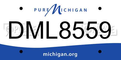 DML8559 Michigan License Plate