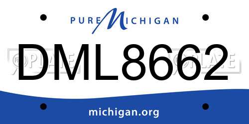 DML8662 Michigan License Plate