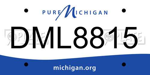 DML8815 Michigan License Plate
